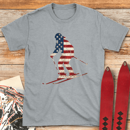 First Tracks USA T Shirt Gift For Skier
