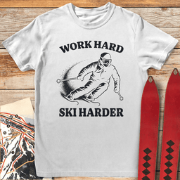 Hard Worker T Shirt Gift For Skier