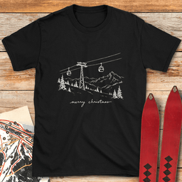Merry Christmas Gondola T Shirt Gift For Skier