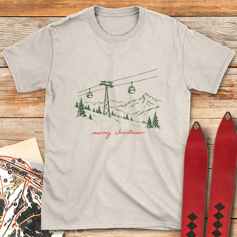 Merry Christmas Gondola T Shirt Gift For Skier