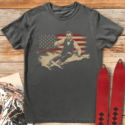 Lincoln Ski Flag T Shirt Gift For Skier