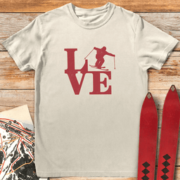 Love Sign Ski T Shirt Gift For Skier