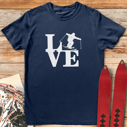 Love Sign Ski T Shirt Gift For Skier