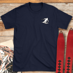 Minimal Skier Silhouette T Shirt Gift For Skier
