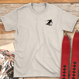Minimal Skier Silhouette T Shirt Gift For Skier