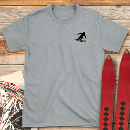 Minimal Skier Silhouette T Shirt Gift For Skier