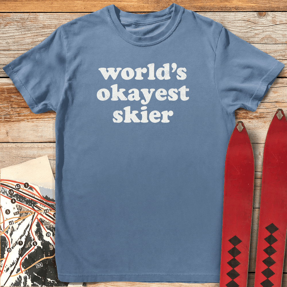 Okayest Skier T Shirt Gift For Skier