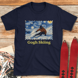 Gogh Skiing Lady T Shirt Gift For Skier
