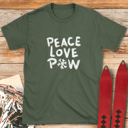 Peace Love Pow T Shirt Gift For Skier