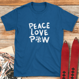 Peace Love Pow T Shirt Gift For Skier