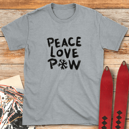 Peace Love Pow T Shirt Gift For Skier