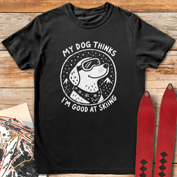 My Dog Knows Ski T Shirt Gift For Skier
