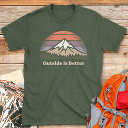 Outside Is Better T Shirt Gift For Skier