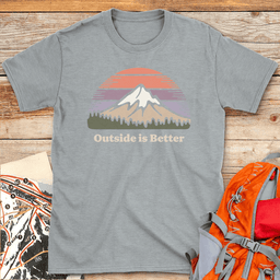 Outside Is Better T Shirt Gift For Skier