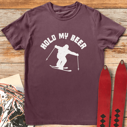 Hold My Beer T Shirt Gift For Skier