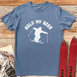 Hold My Beer T Shirt Gift For Skier