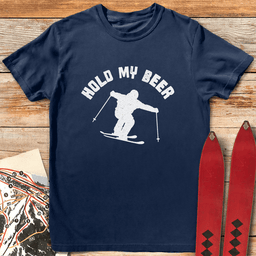 Hold My Beer T Shirt Gift For Skier
