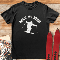 Hold My Beer T Shirt Gift For Skier