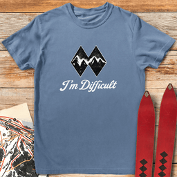 Im Difficult Mountains T Shirt Gift For Skier