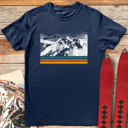 Old School Landscape T Shirt Gift For Skier