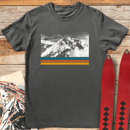 Old School Landscape T Shirt Gift For Skier
