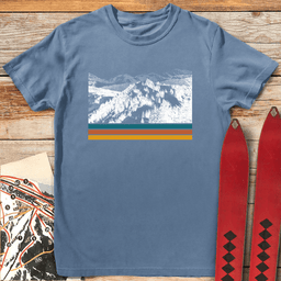 Old School Landscape T Shirt Gift For Skier