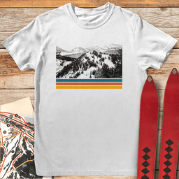 Old School Landscape T Shirt Gift For Skier