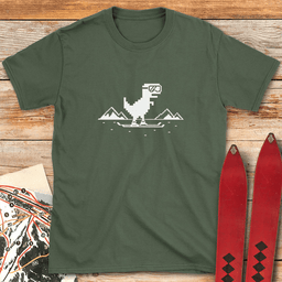 Dino Shredder T Shirt Gift For Skier