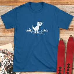 Dino Shredder T Shirt Gift For Skier