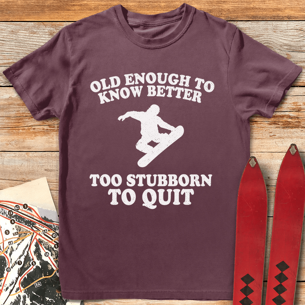 Old Stubborn Snowboarder T Shirt Gift For Snowboarder