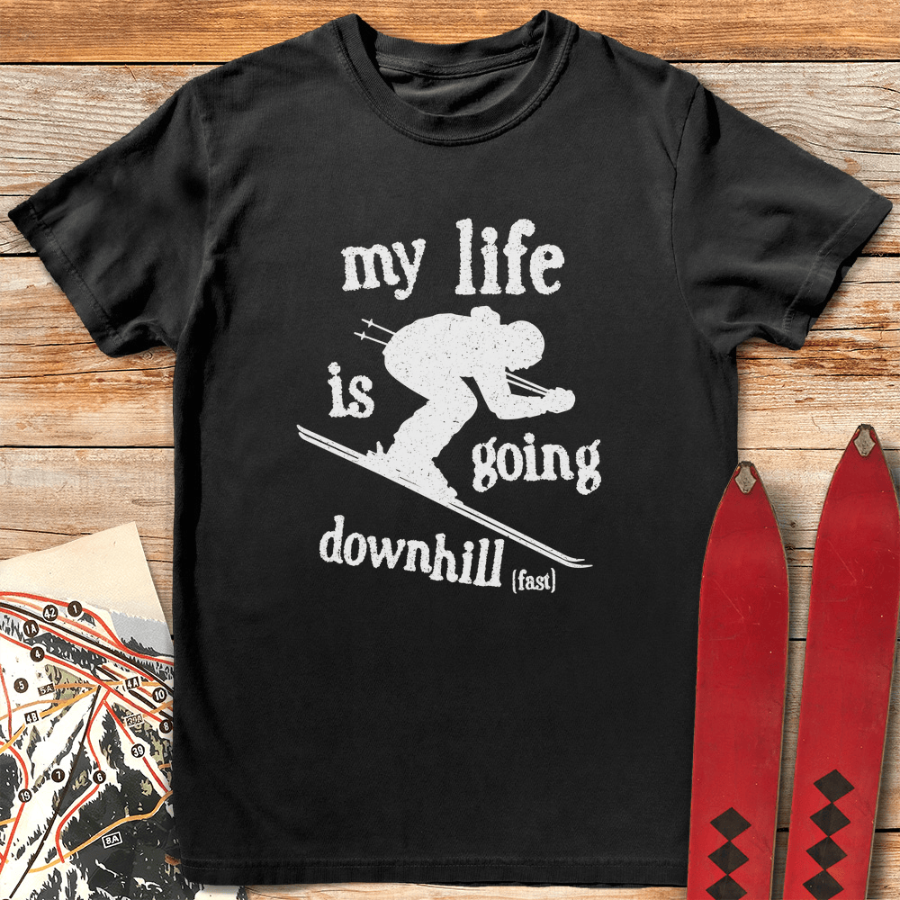 Downhill Fast Ski T Shirt Gift For Skier