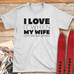 I Love My Wife Ski T Shirt Gift For Skier
