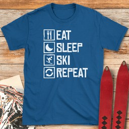 Eat Sleep Ski Repeat T Shirt Gift For Skier