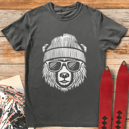 Cool Bear T Shirt Gift For Skier