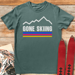 Gone Skiing Vintage T Shirt Gift For Skier