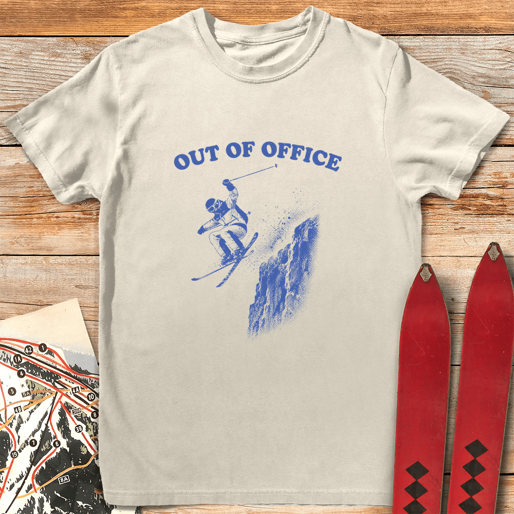 Out Of Office Cliff T Shirt Gift For Skier