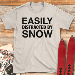 Easily Distracted T Shirt Gift For Skier