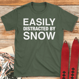 Easily Distracted T Shirt Gift For Skier