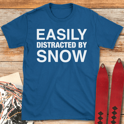 Easily Distracted T Shirt Gift For Skier