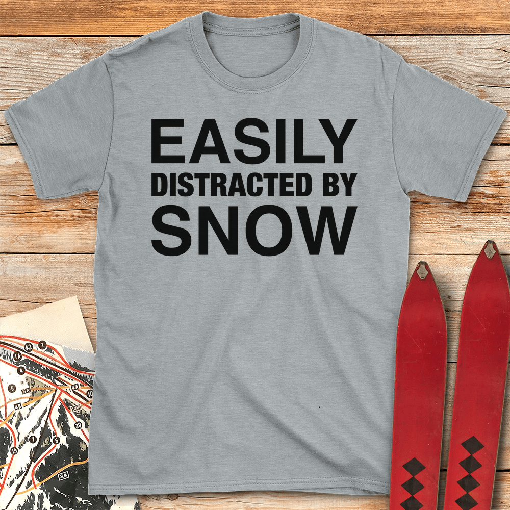 Easily Distracted T Shirt Gift For Skier