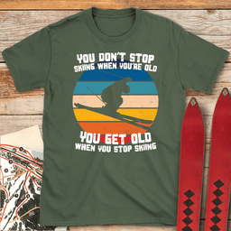 Old Is Not Skiing T Shirt Gift For Skier