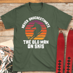Old Man Shreds T Shirt Gift For Skier