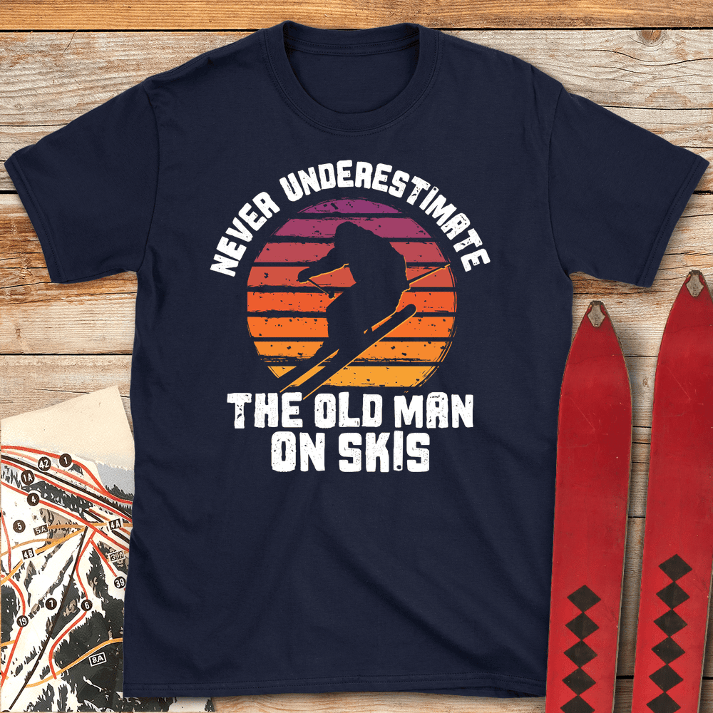 Old Man Shreds T Shirt Gift For Skier