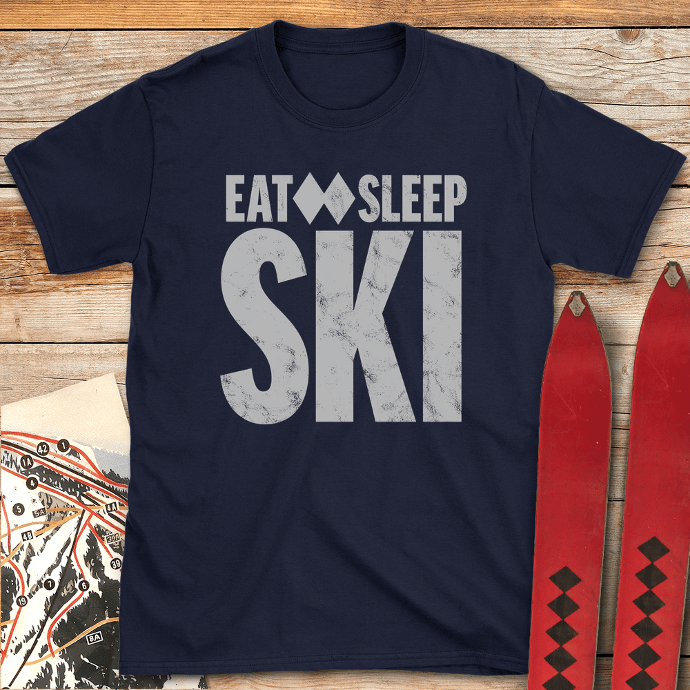 Eat Sleep Ski T Shirt Gift For Skier