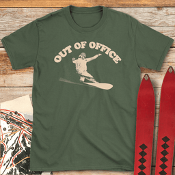 Out Of Office Snowboard T Shirt Gift For Snowboarder