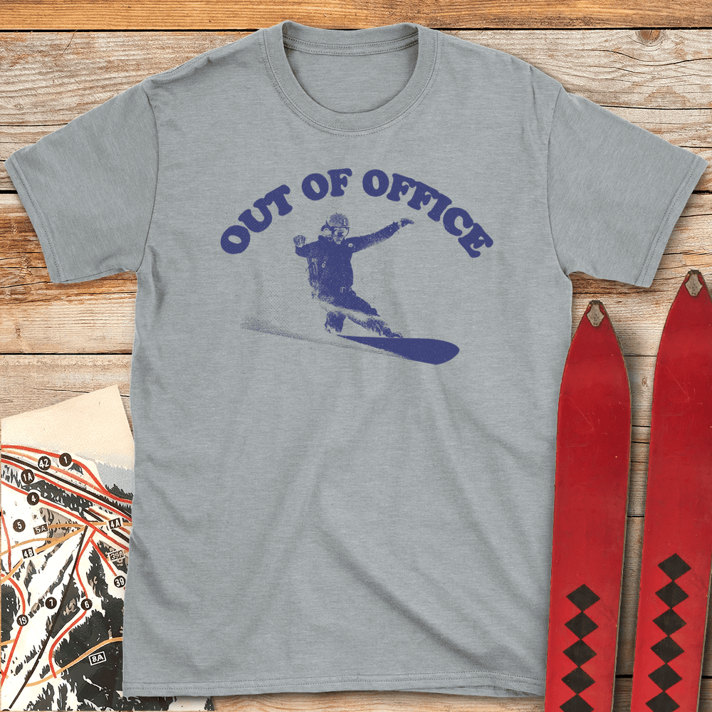 Out Of Office Snowboard T Shirt Gift For Snowboarder