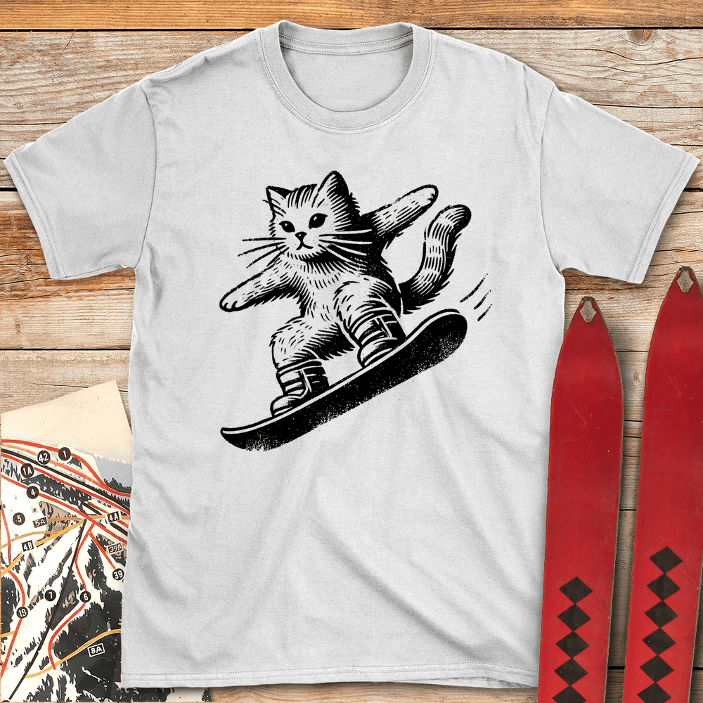 Shred Kitty T Shirt Gift For Skier