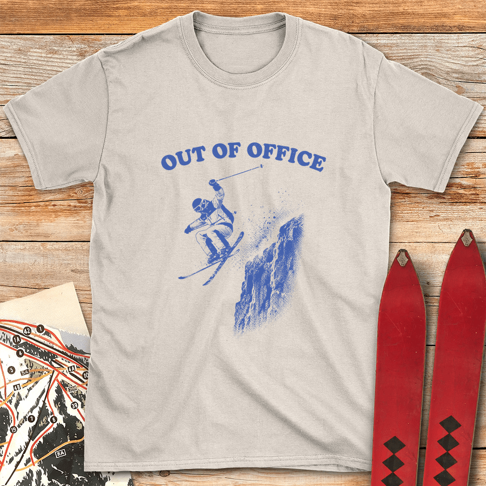 Out Of Office Cliff T Shirt Gift For Skier