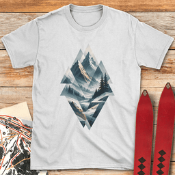 Geo Mountains T Shirt Gift For Skier
