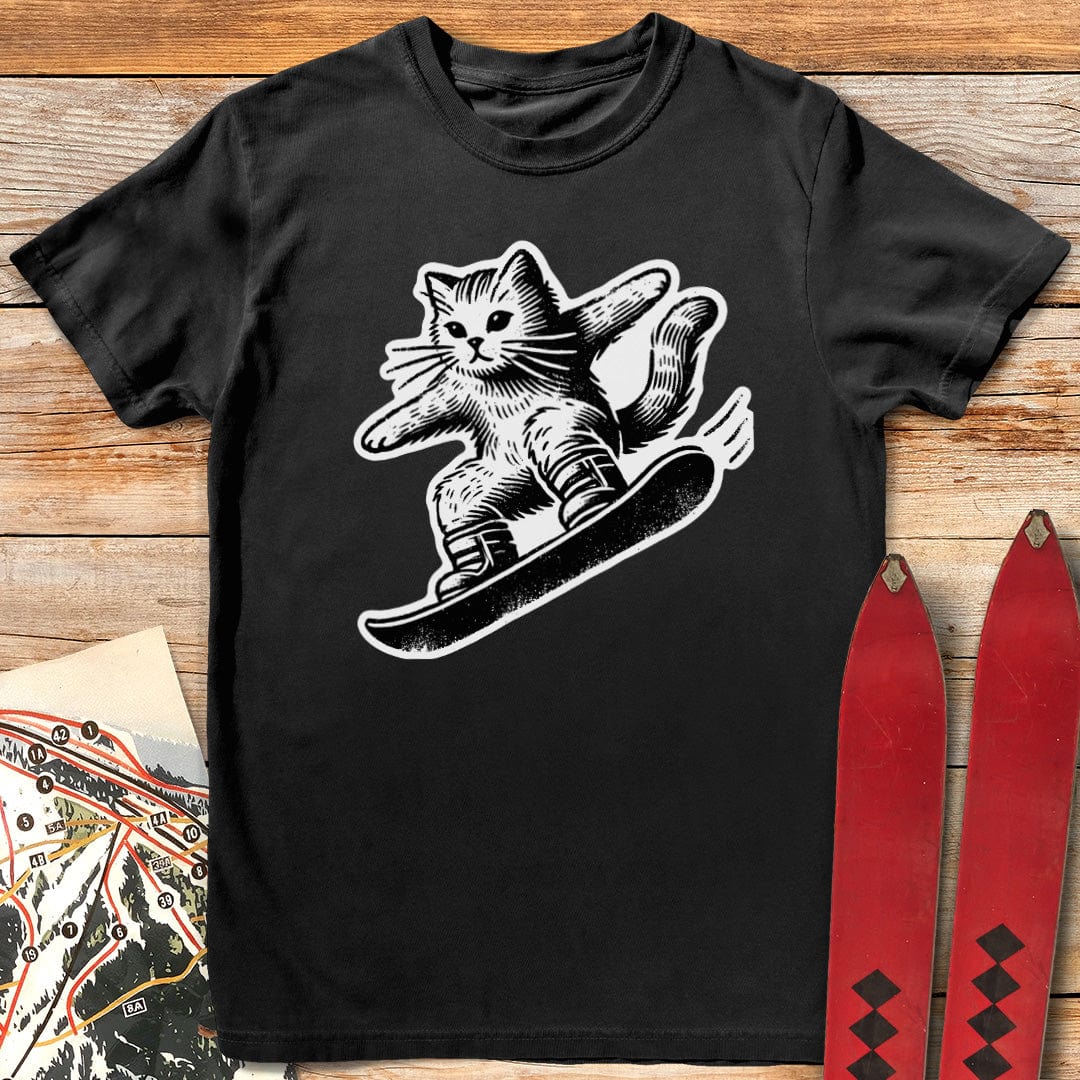 Shred Kitty T Shirt Gift For Skier